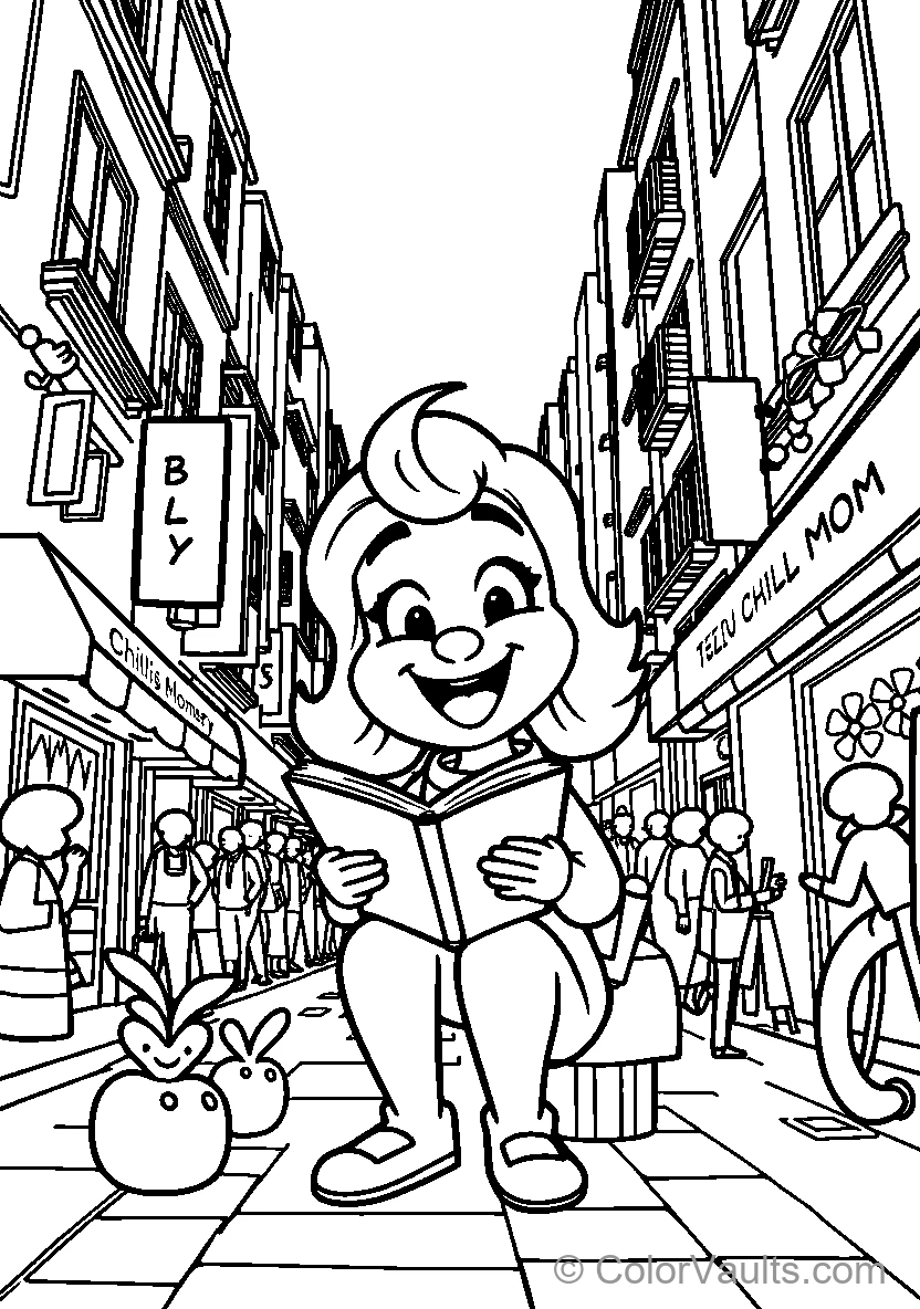Bluey Reading On A Busy Street
