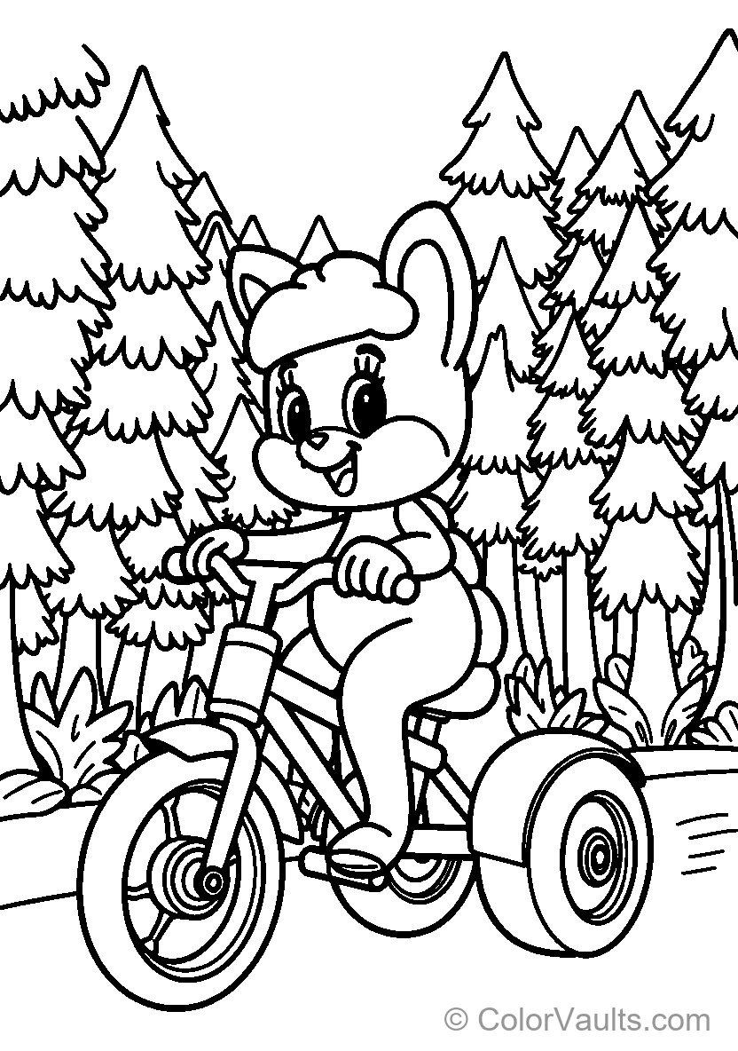Cartoon Bear On Tricycle (Scene 2)
