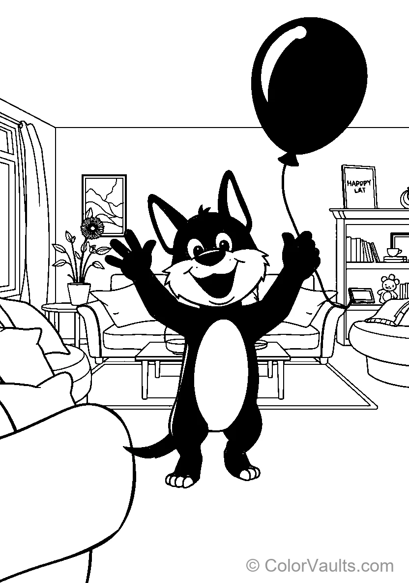 Cartoon Character Celebrates