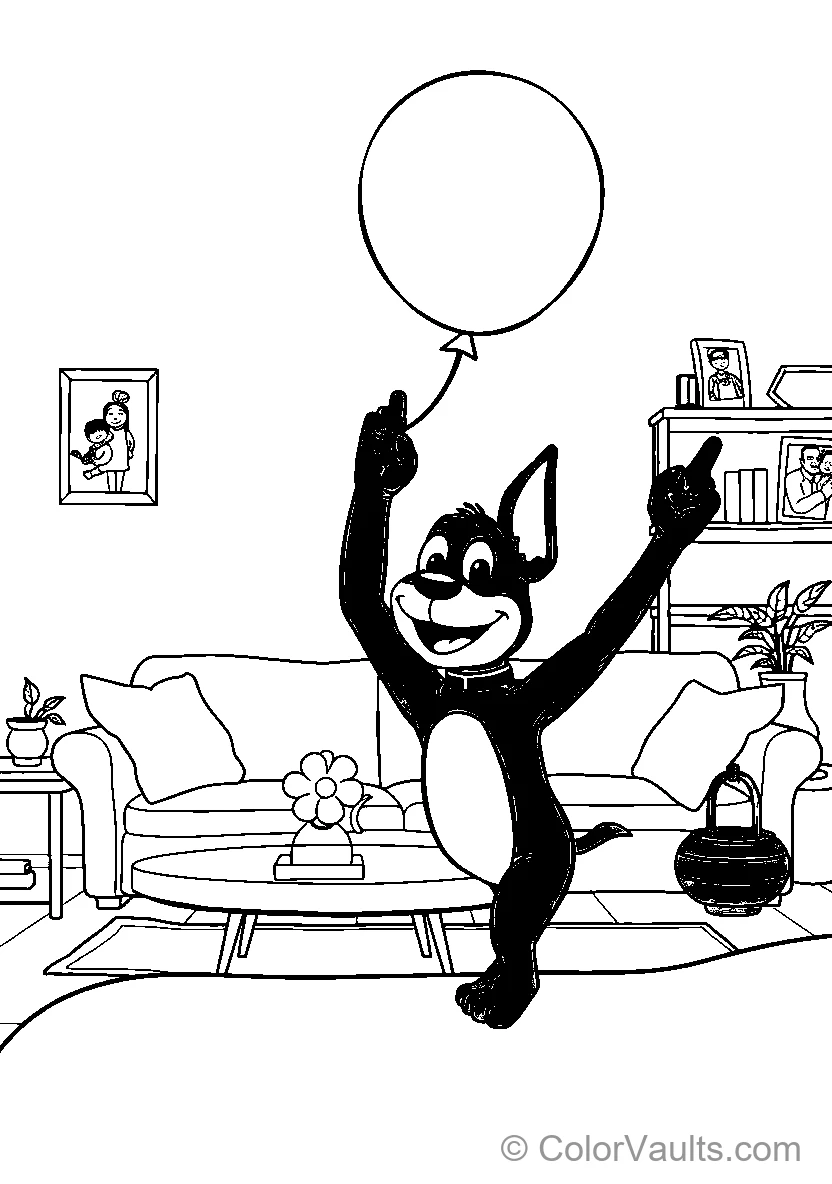 Cartoon Character Celebrates 1