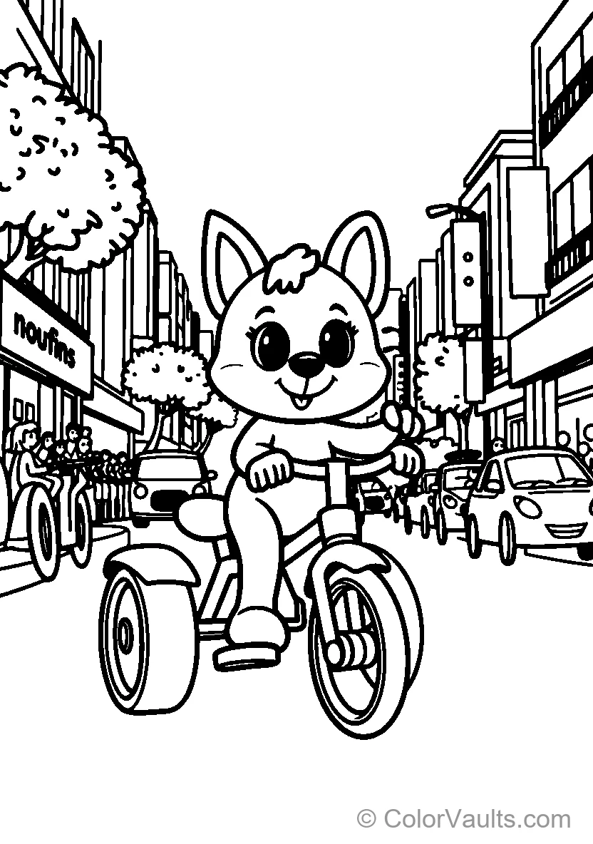 Cartoon Character On Tricycle