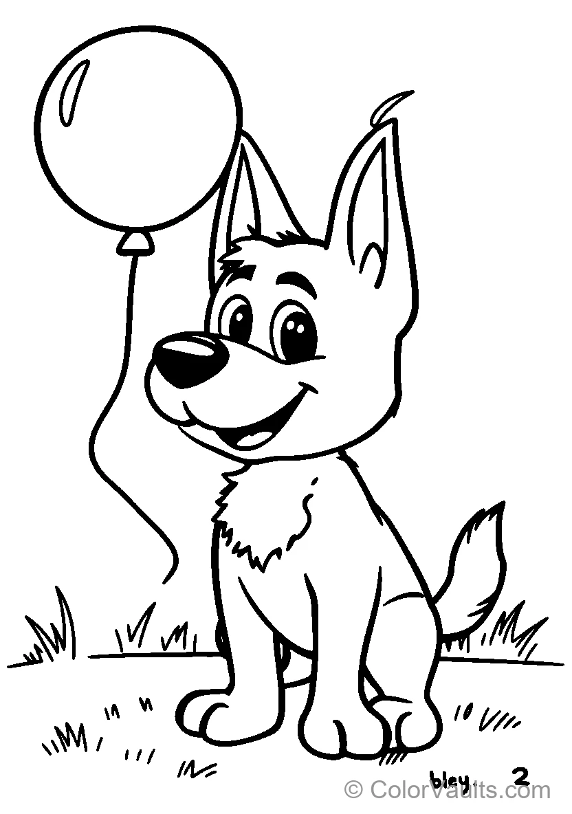 Cartoon Dog avec Balloon