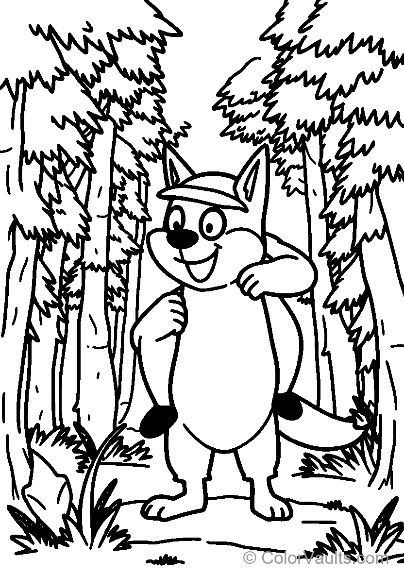 Cartoon Fox In Woods