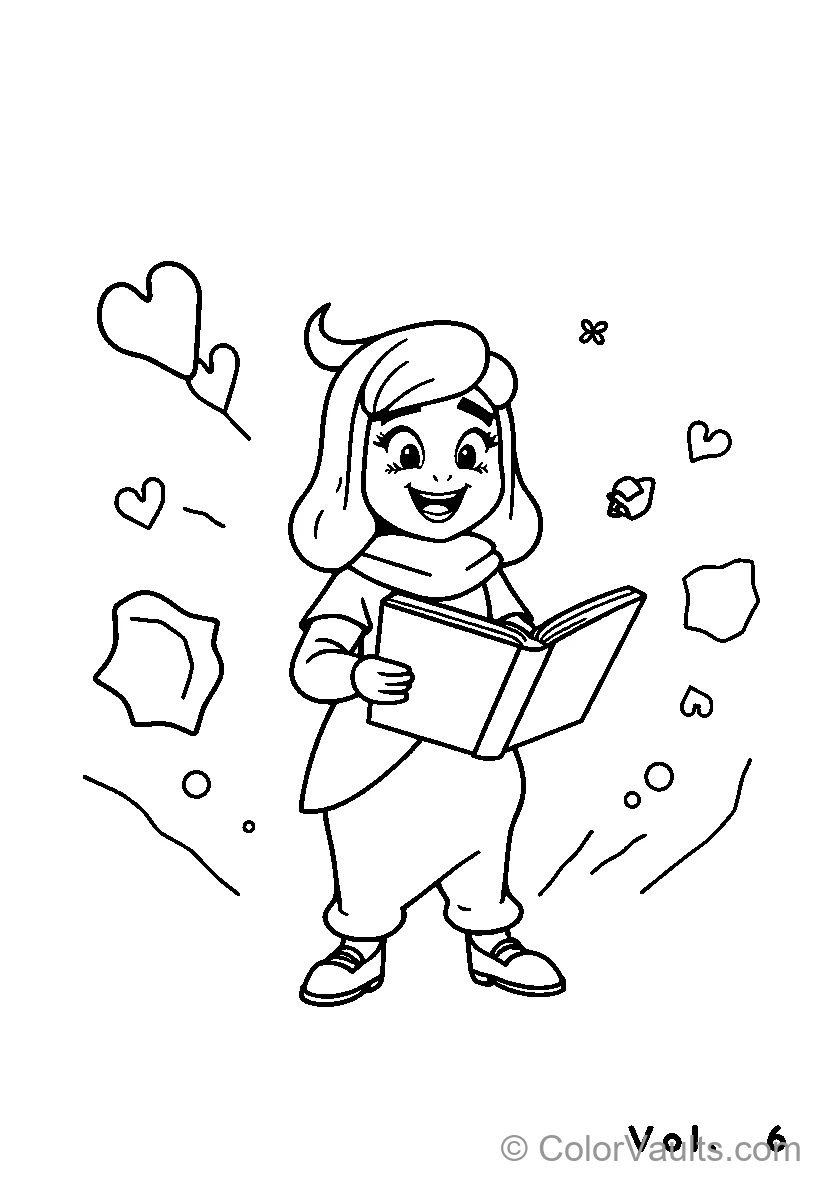 Cartoon Girl Reading