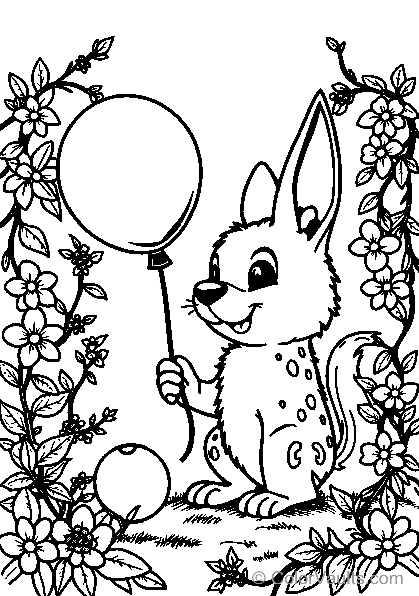 Cartoon Rabbit avec Balloon