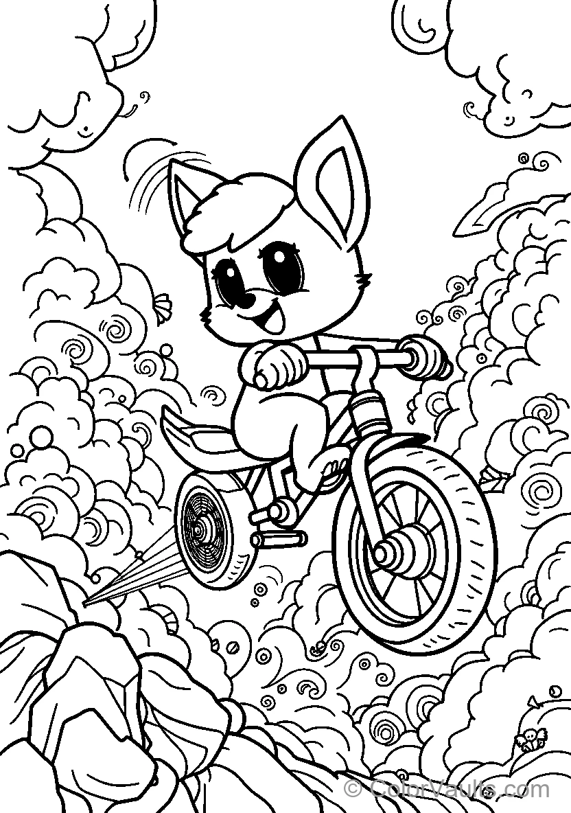 Fox On Bicycle