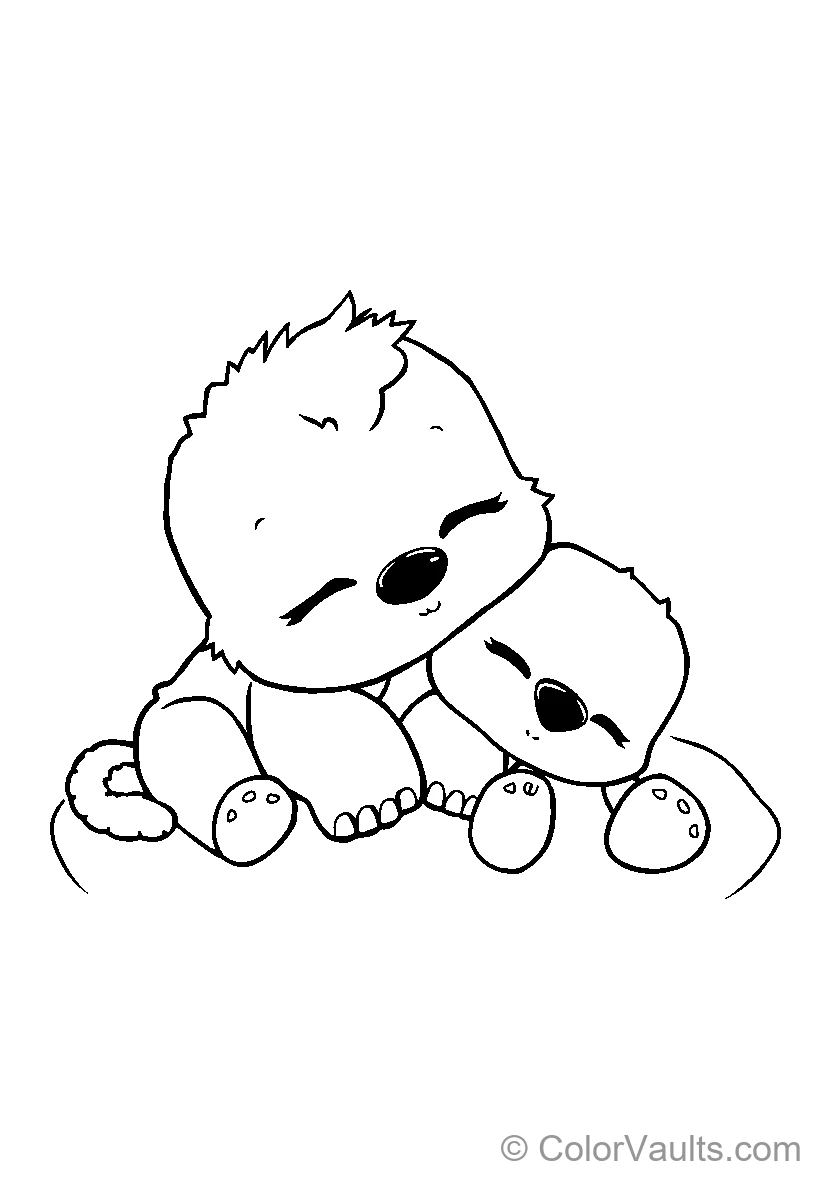 Hugging Kitten et Puppy