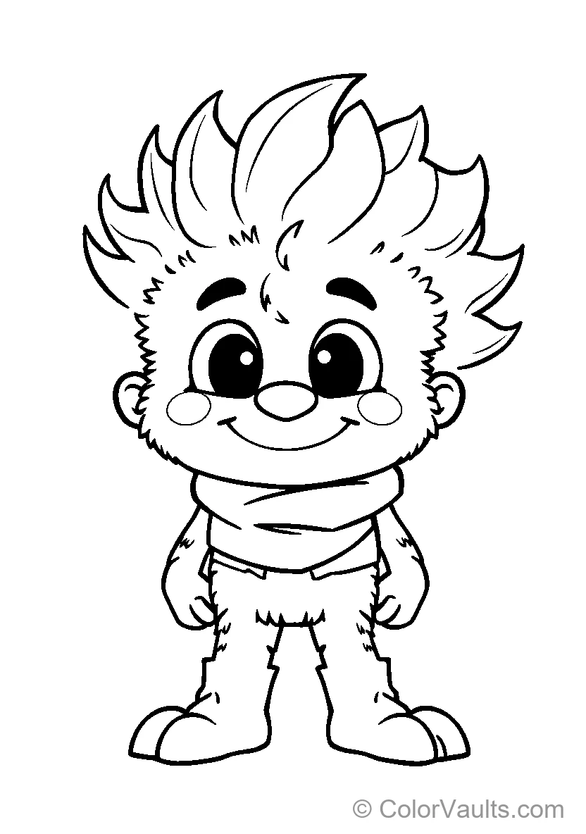 Spiky Hair Cartoon Character