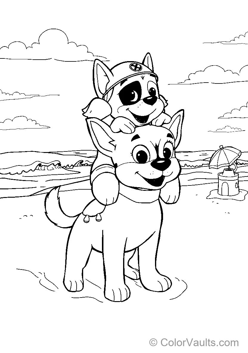Two Cartoon Characters Enjoying The Beach