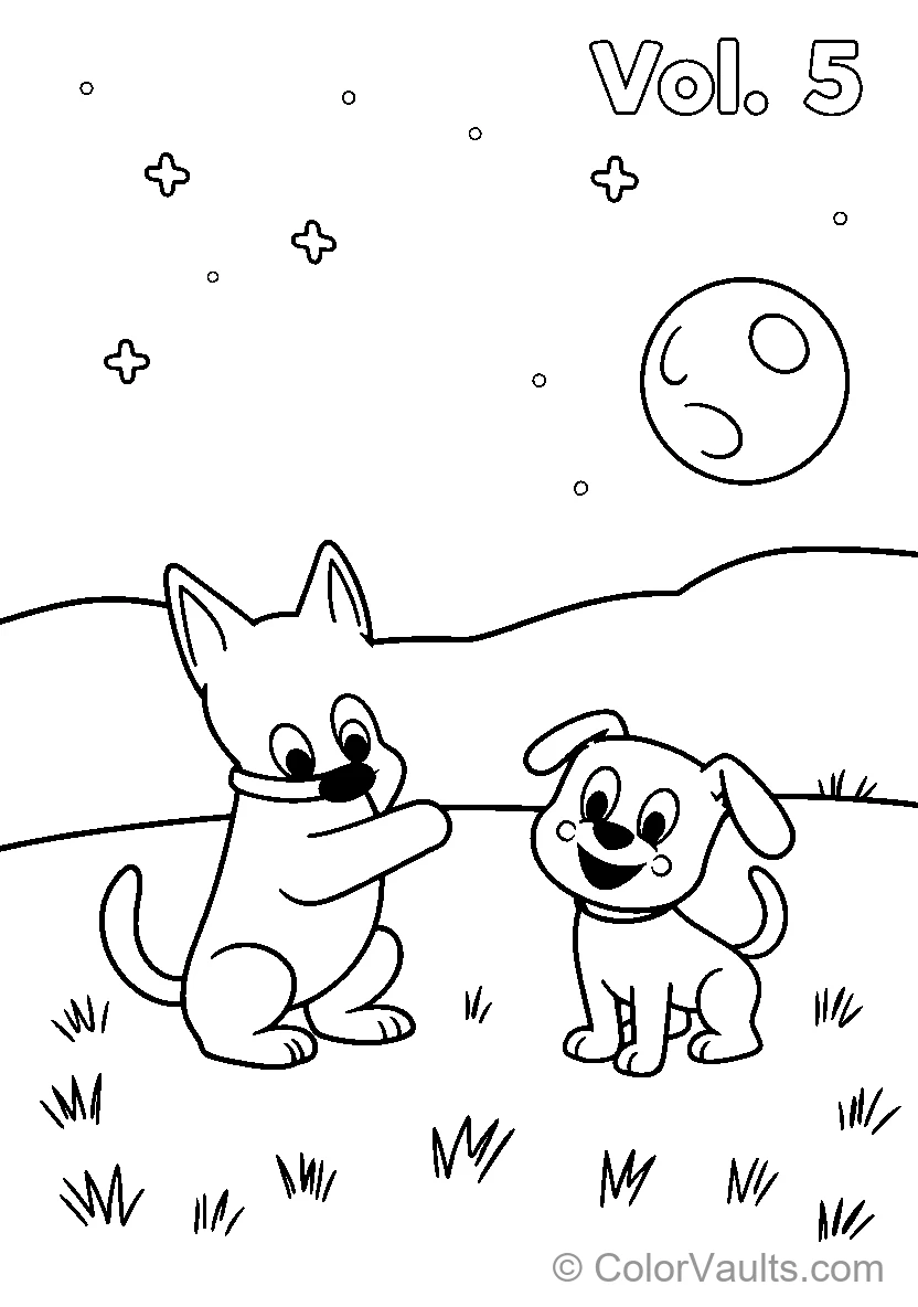 Two Dogs In A Field