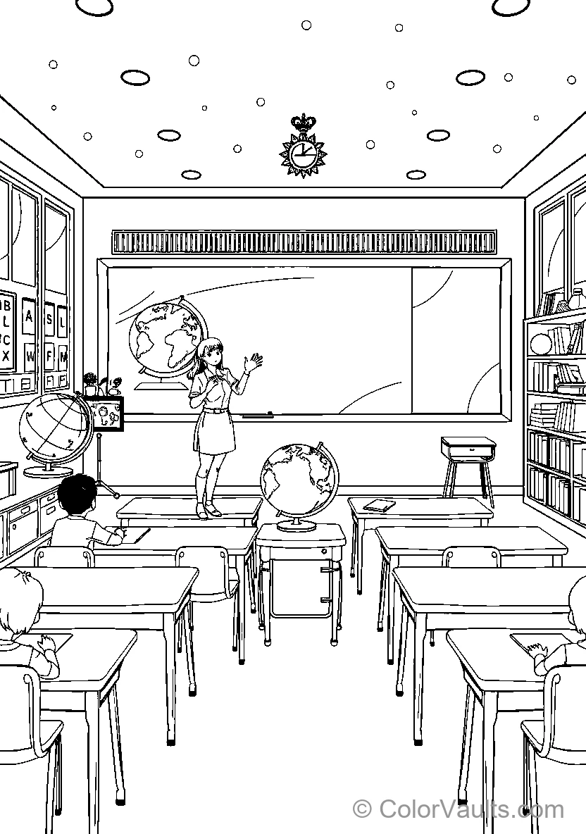 Anime Classroom Scene