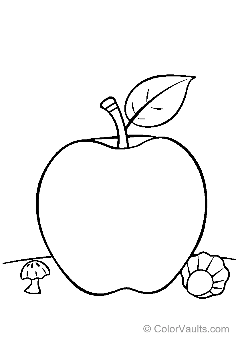 Apple Sketch For Coloring