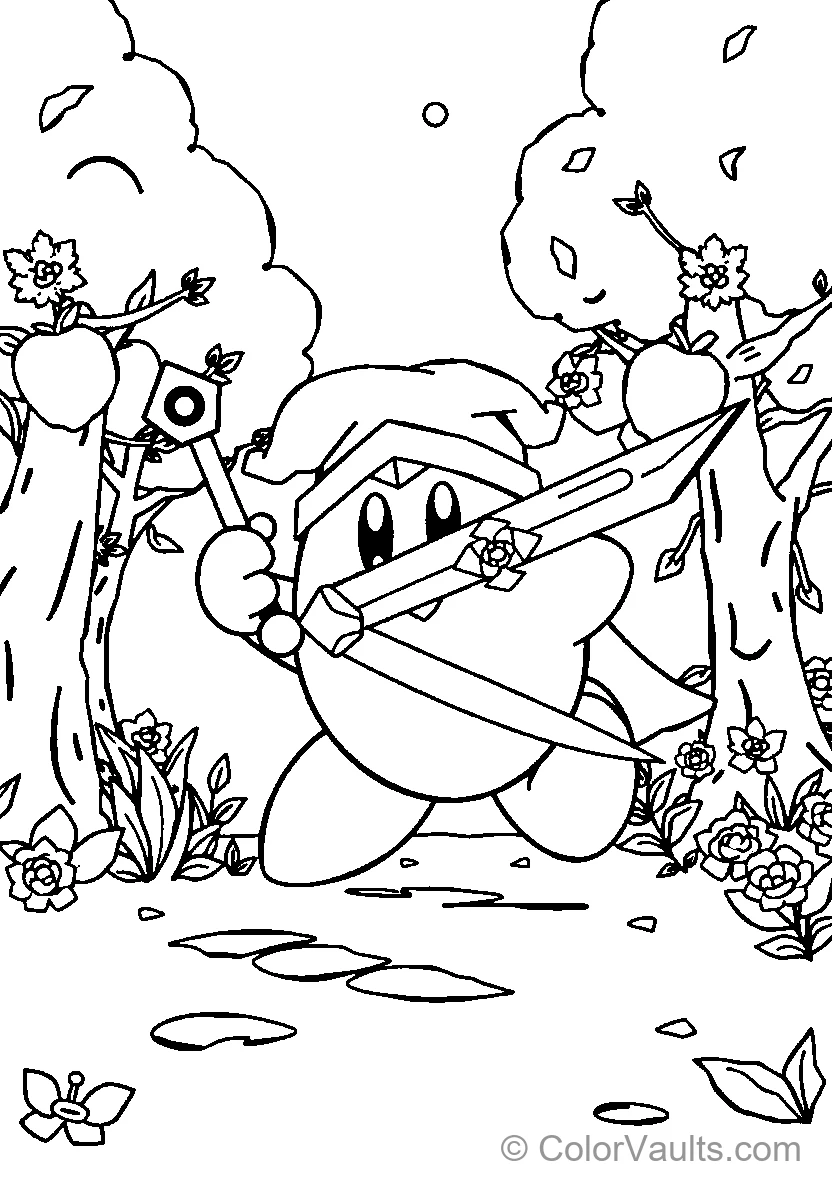 Character With Bow And Arrow Among Flowers