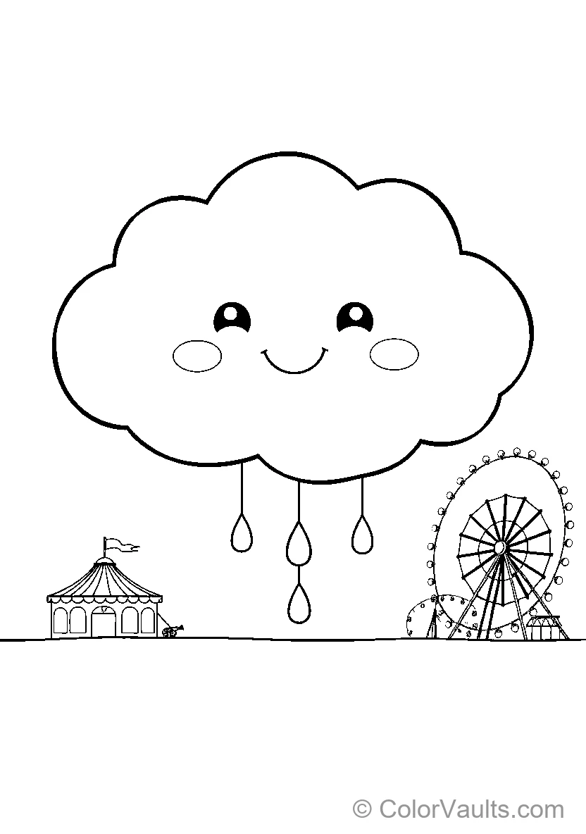 Cloudy Day At An Amusement Park