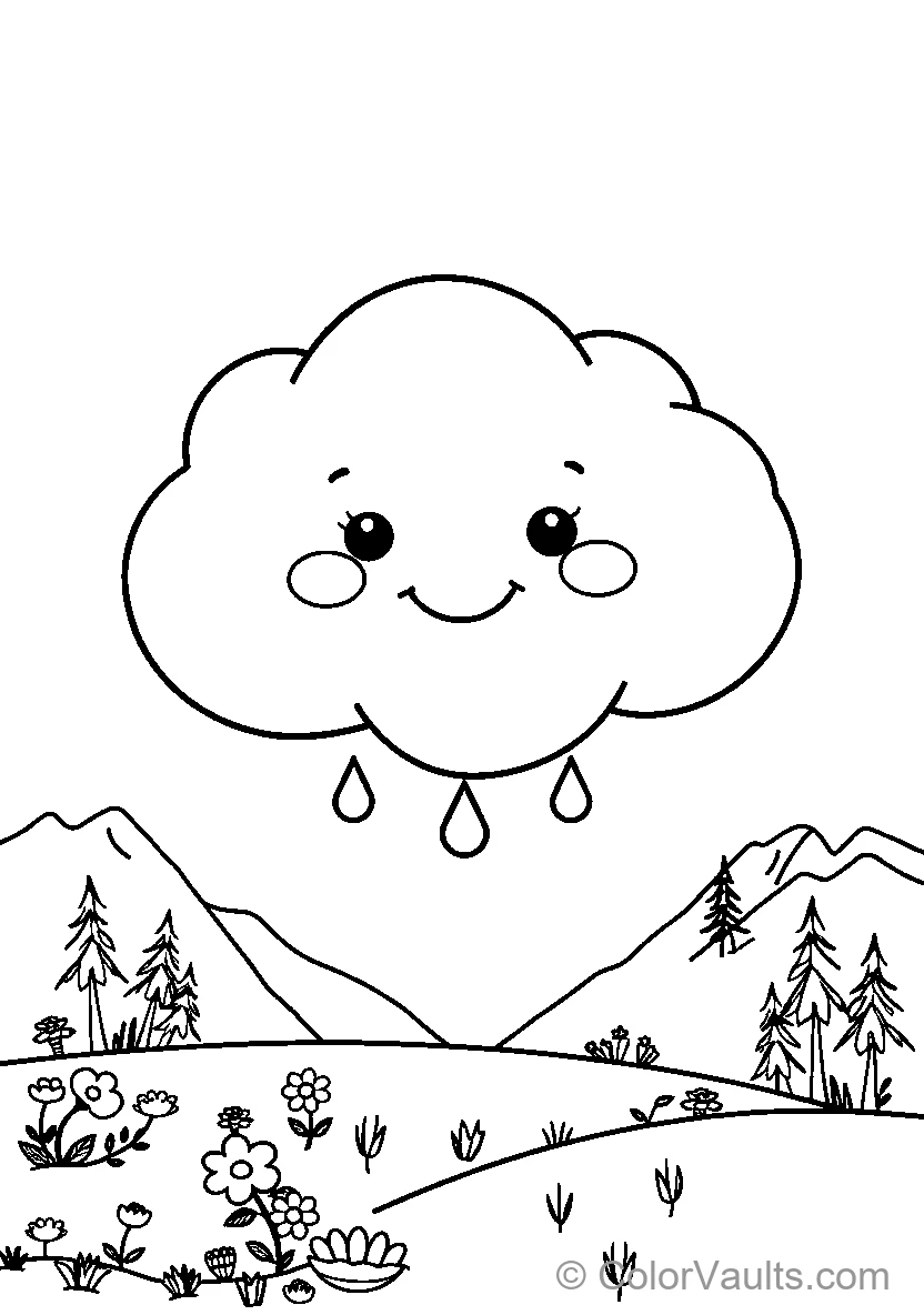 Cloudy Weather Over Mountain Range