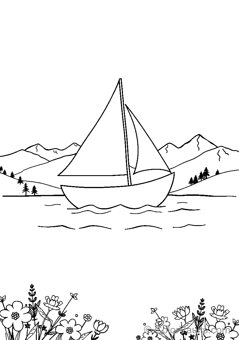 Lake Sailboat Landscape