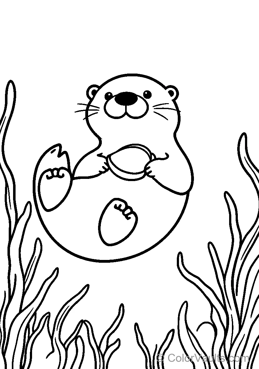 Otter In Underwater Scene
