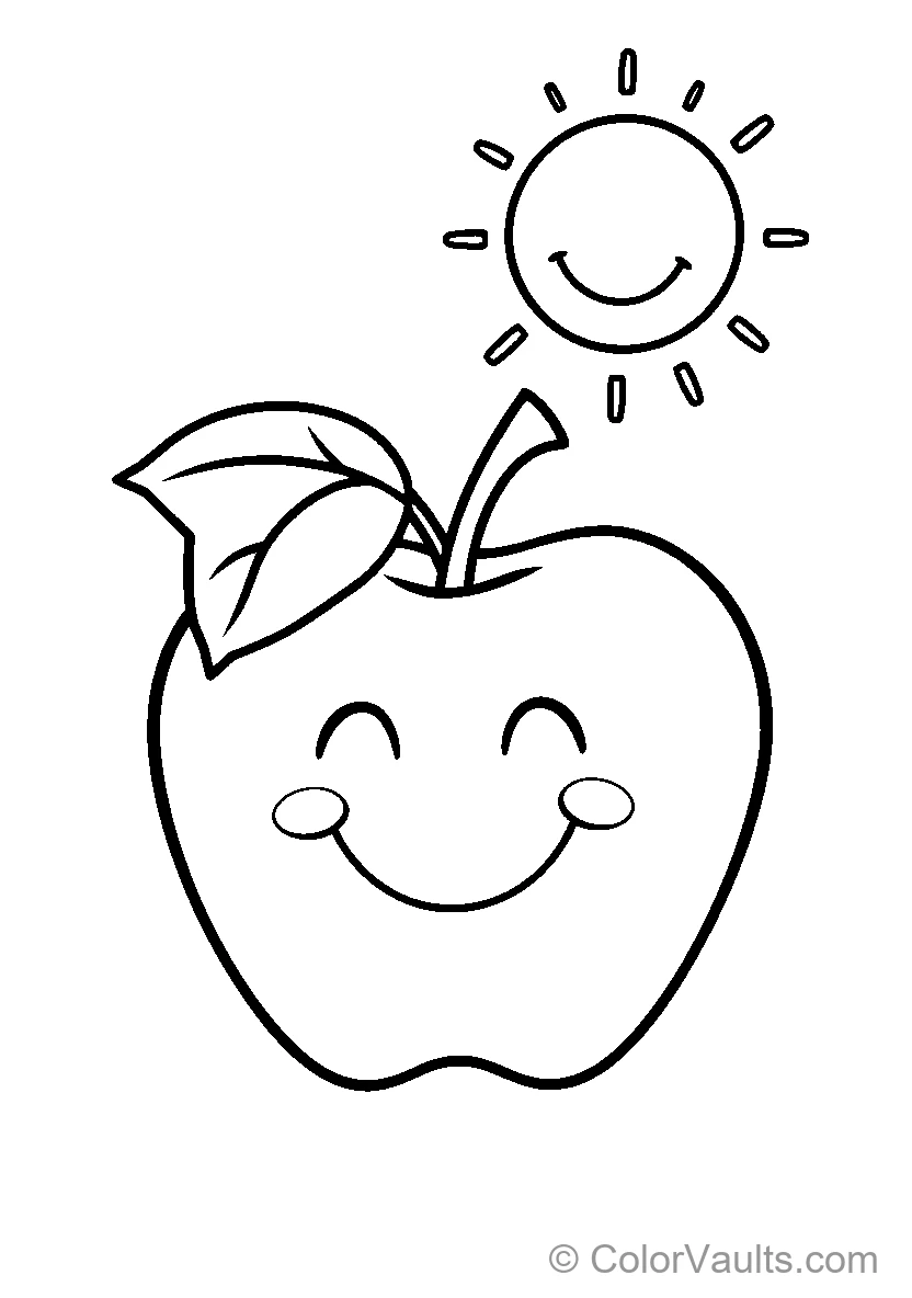 Smiling Apple With Sun