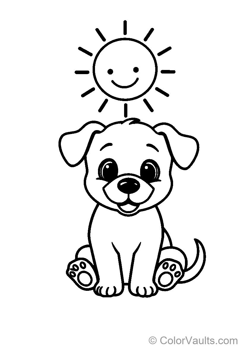 Smiling Puppy Under Sun