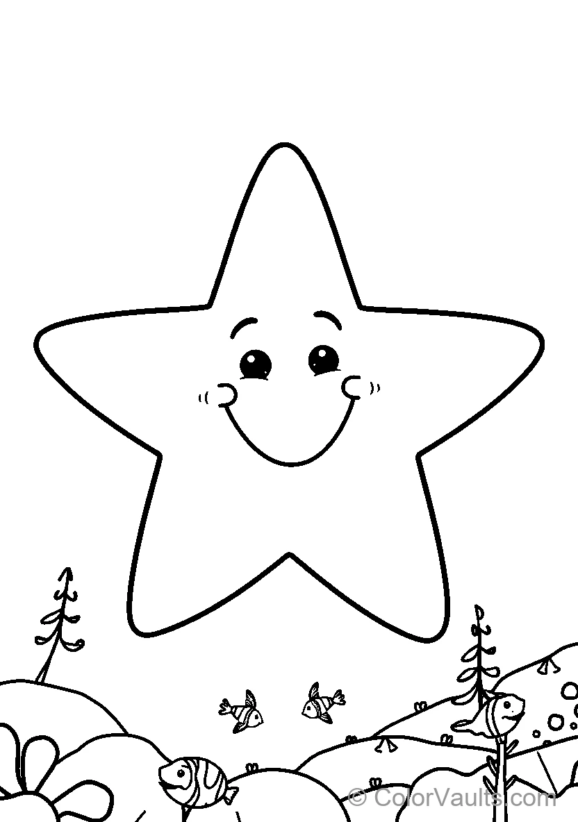 Smiling Star In Underwater World
