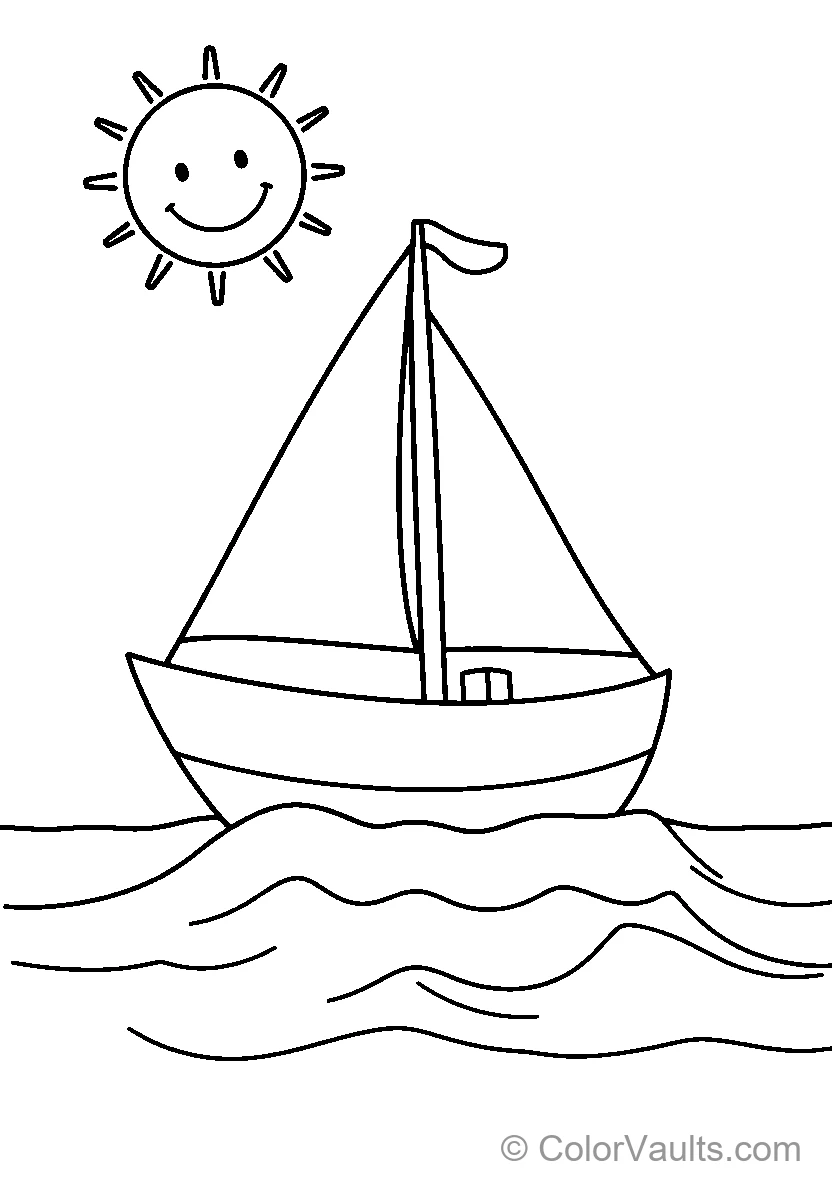 Smiling Sun Sailboat