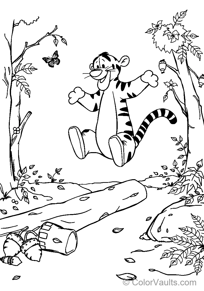 Tigger Leaps Through Forest