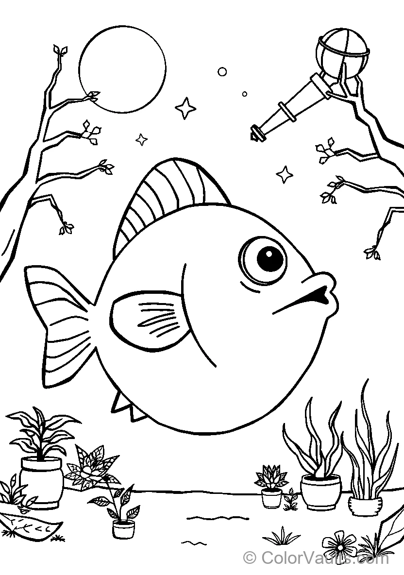 Underwater Fish Coloring Sheet