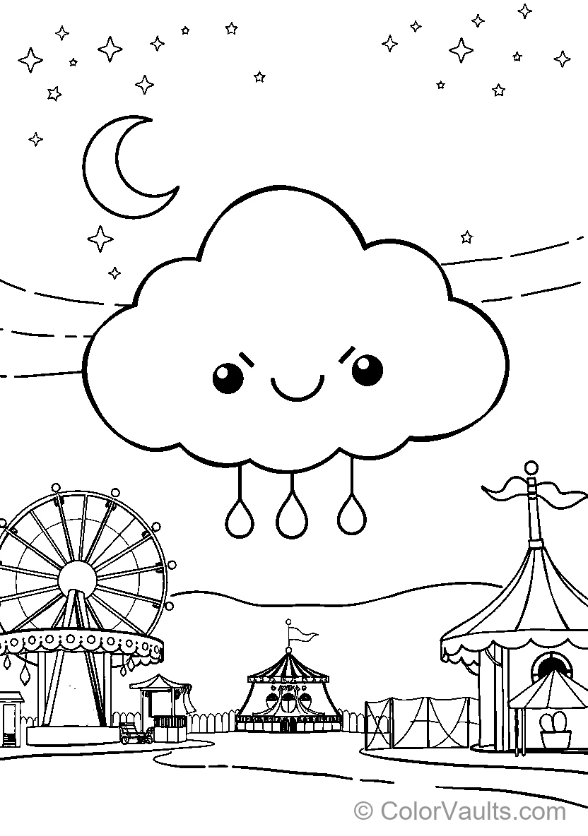 Whimsical Cloud Amusement Park