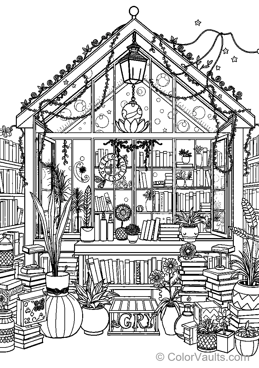 Botanical Gardens & Greenhouses coloring page 2