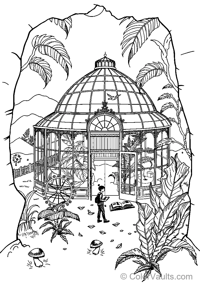 Botanical Gardens & Greenhouses coloring page 3