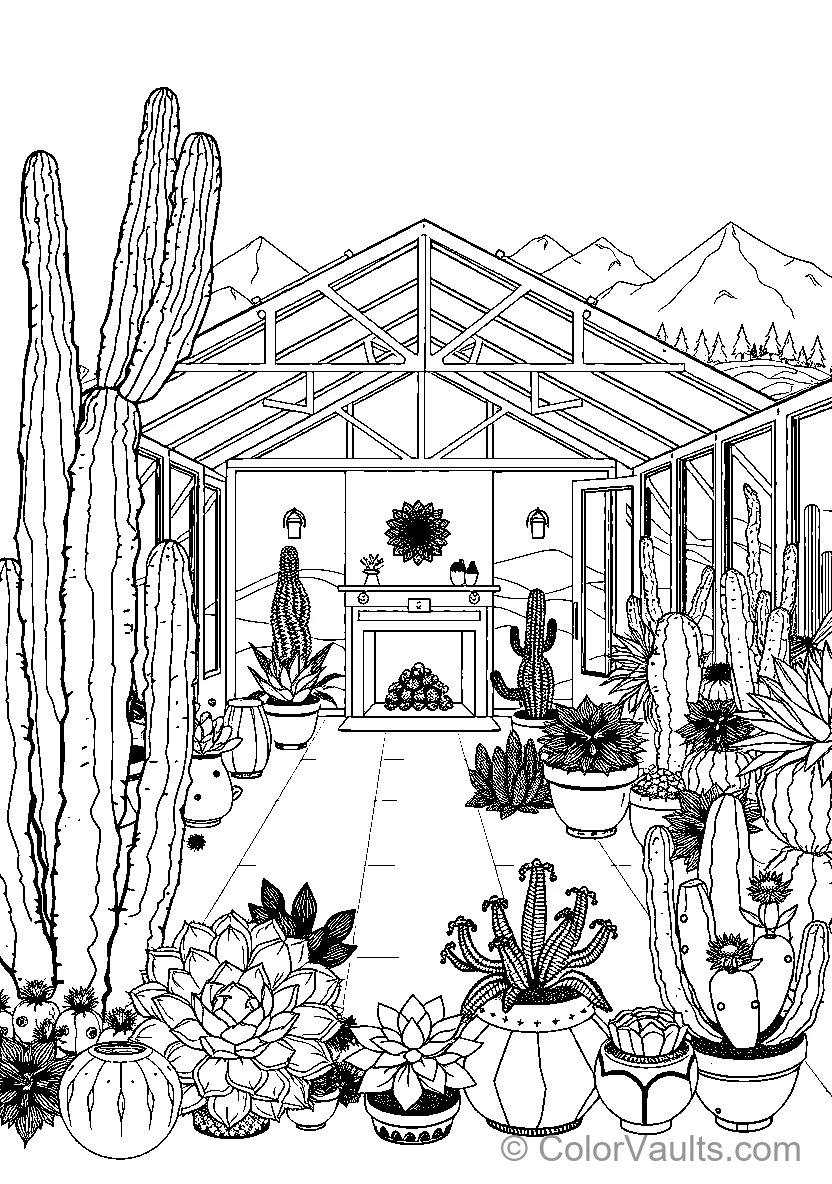 Greenhouse With Cacti