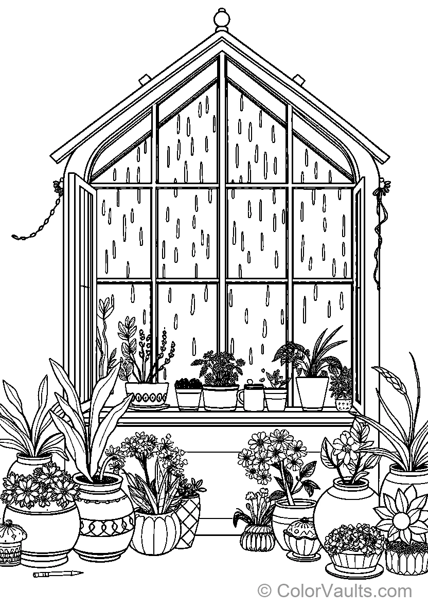 Greenhouse With Potted Plants