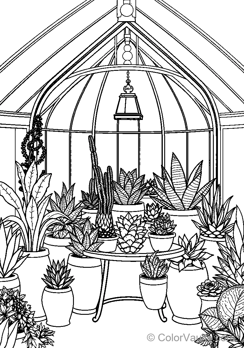 Greenhouse With Diverse Flora