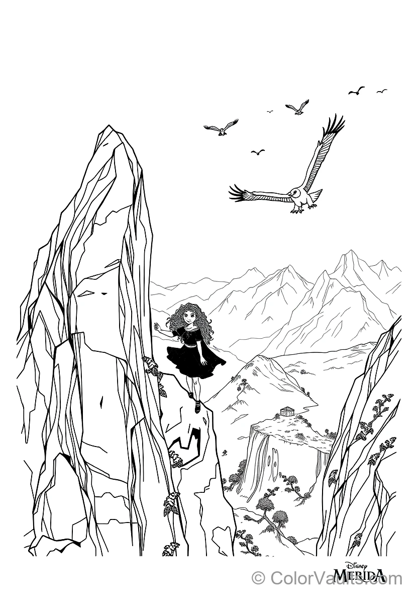 Merida Proudly Climbing the Sheer Stone Face of