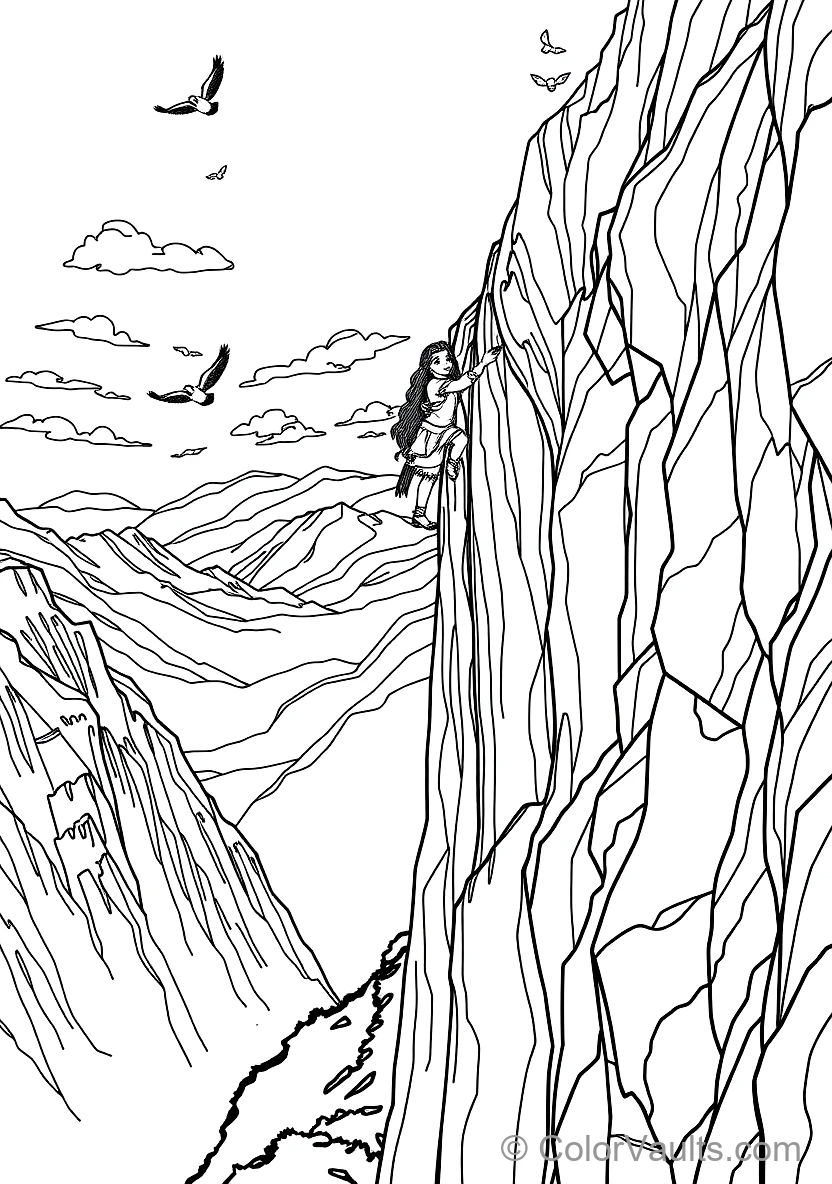 Merida Proudly Climbing the Sheer Stone Face of (Scene 3)