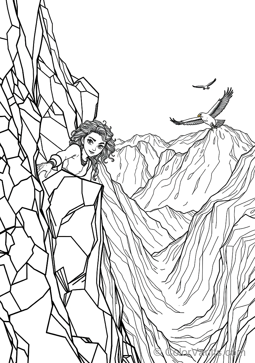 Merida Proudly Climbing the Sheer Stone Face of (Scene 4)