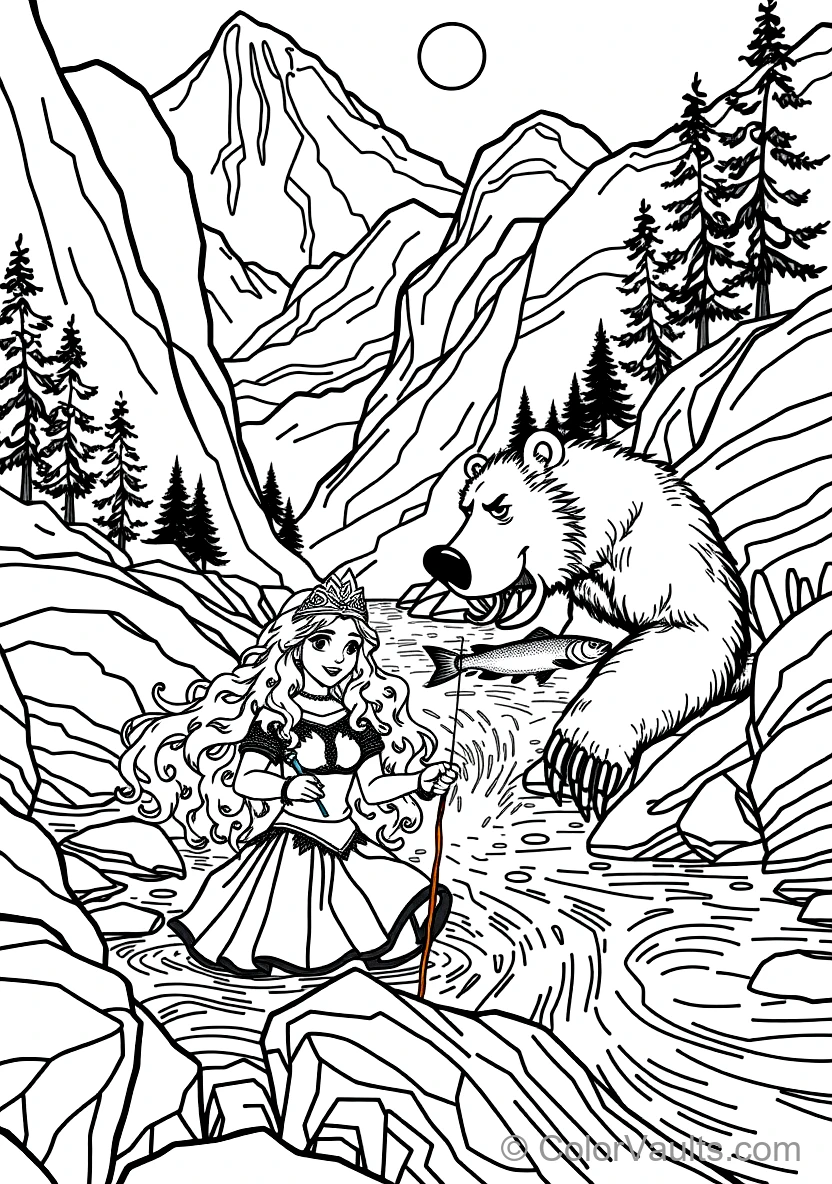 Queen Elinor As a Gentle Mother Bear and Merida (Scene 4)