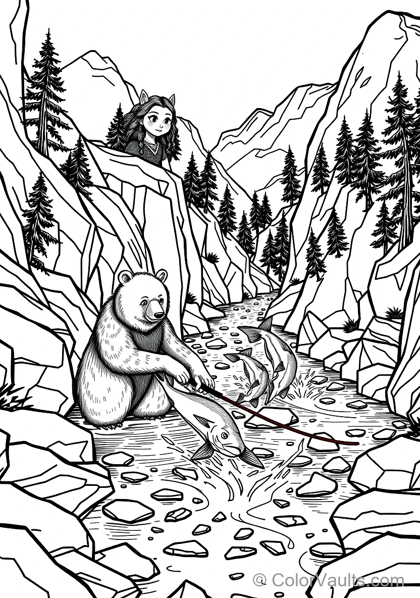 Queen Elinor As a Gentle Mother Bear and Merida (Scene 5)
