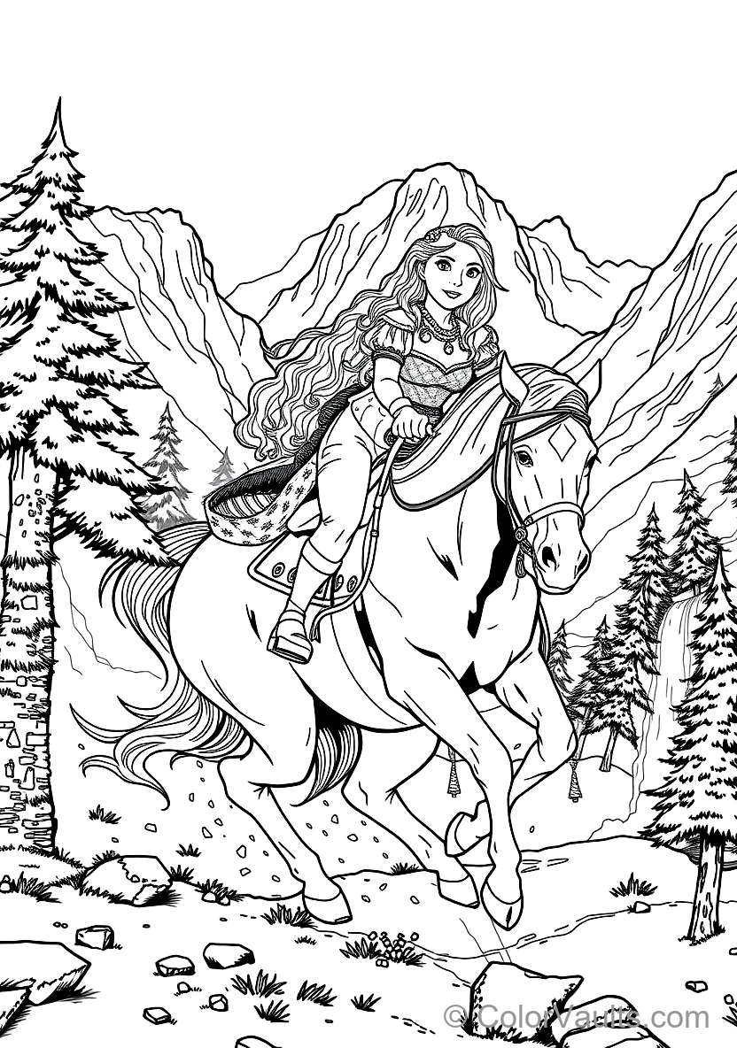 Merida Riding Her Massive Black Clydesdale Horse Angus (Scene 2)