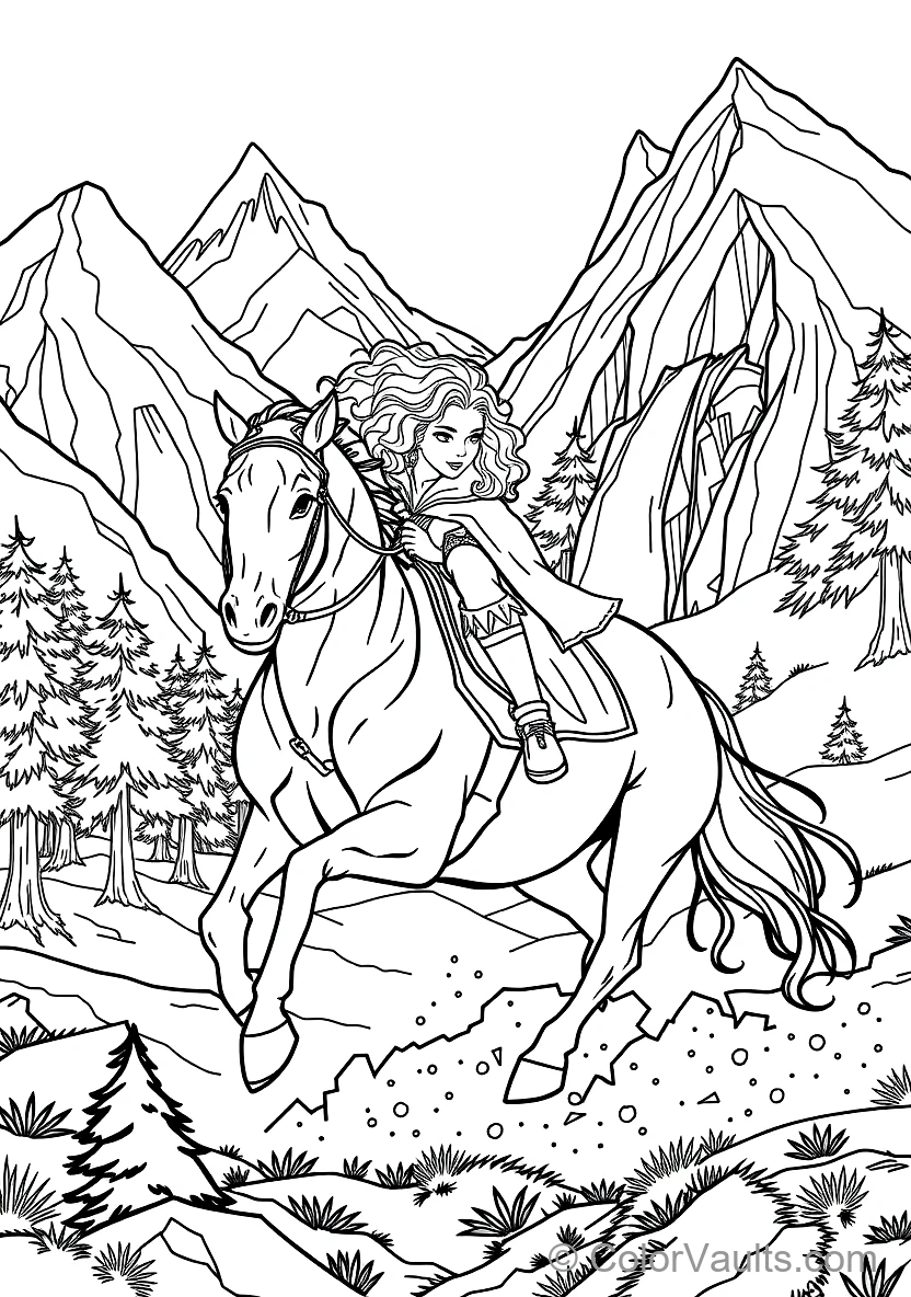 Merida Riding Her Massive Black Clydesdale Horse Angus (Scene 4)