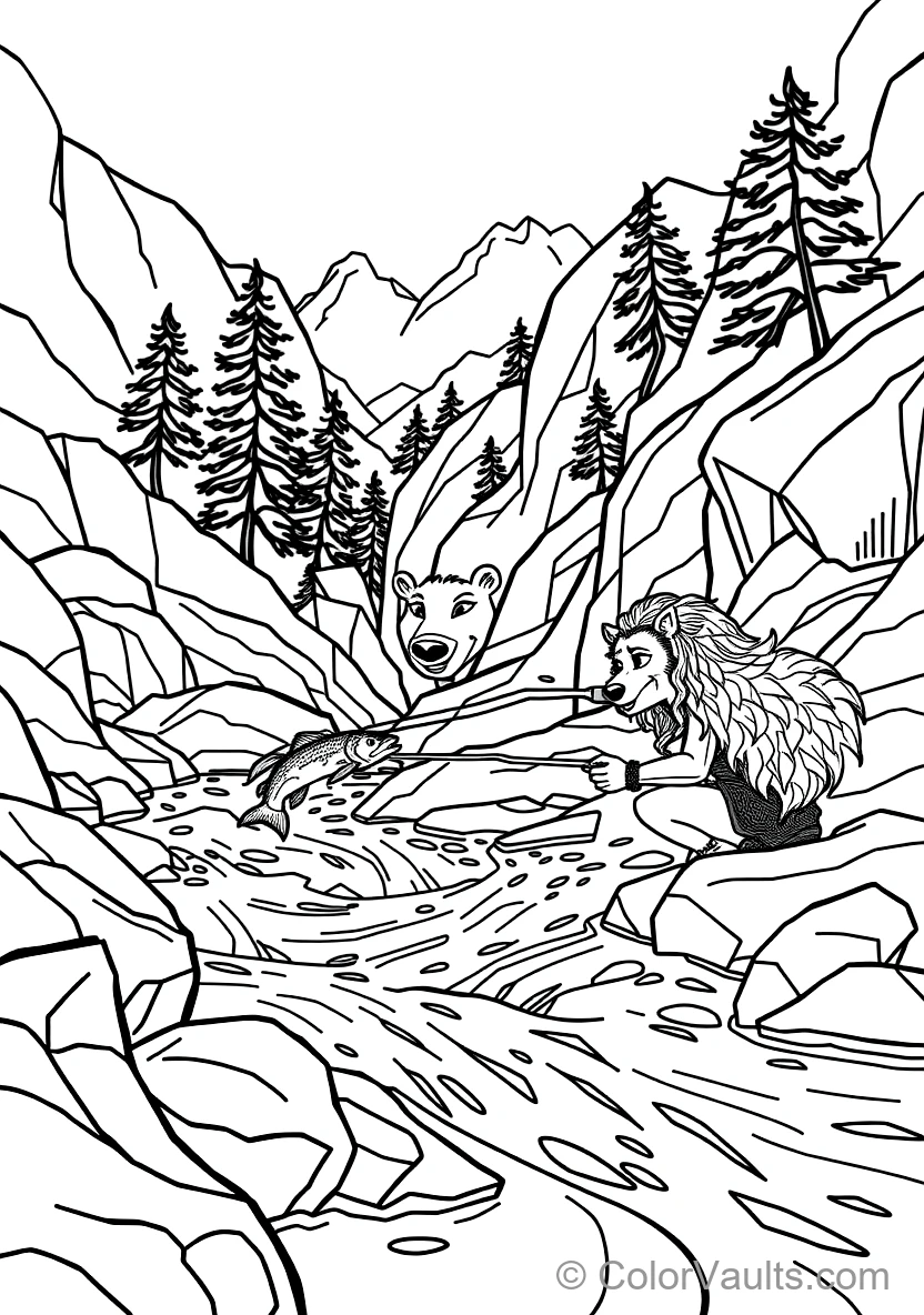 Queen Elinor As a Gentle Mother Bear and Merida (Scene 10)