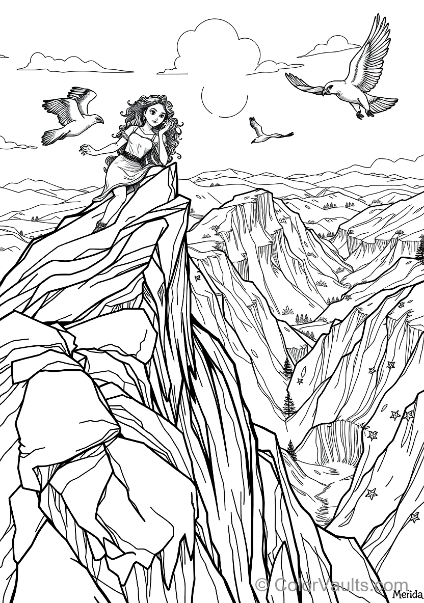 Merida Proudly Climbing the Sheer Stone Face of (Scene 5)