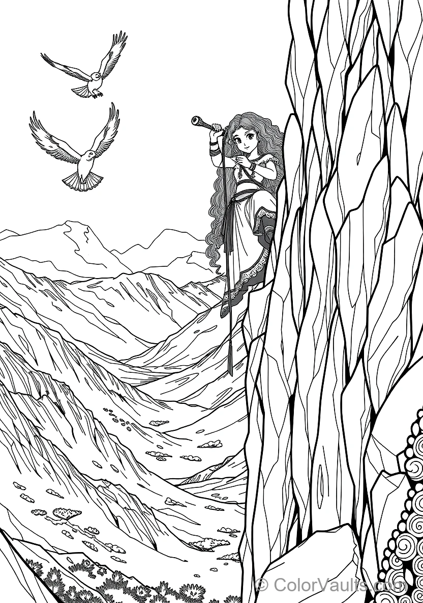 Merida Proudly Climbing the Sheer Stone Face of (Scene 6)