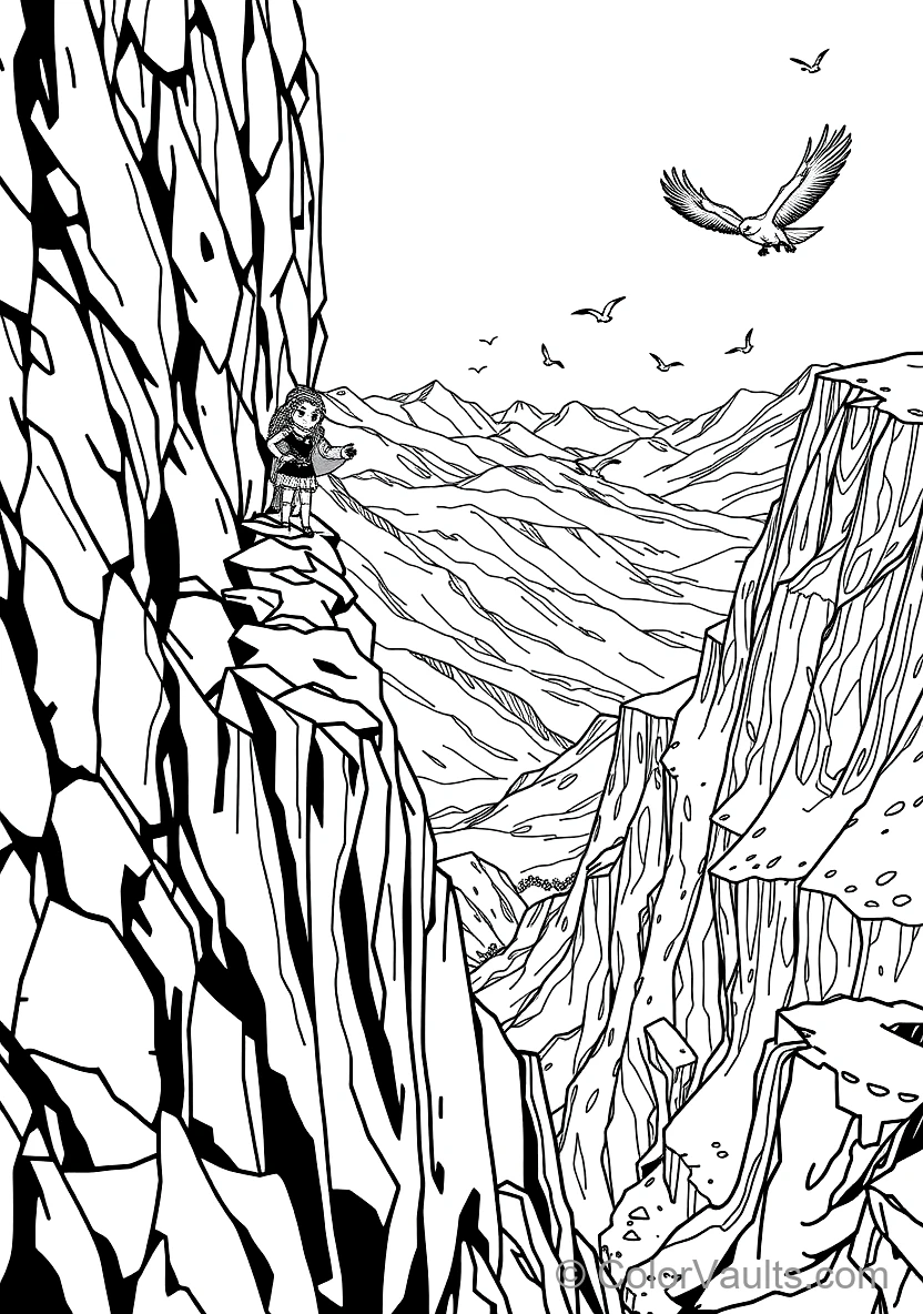 Merida Proudly Climbing the Sheer Stone Face of (Scene 7)