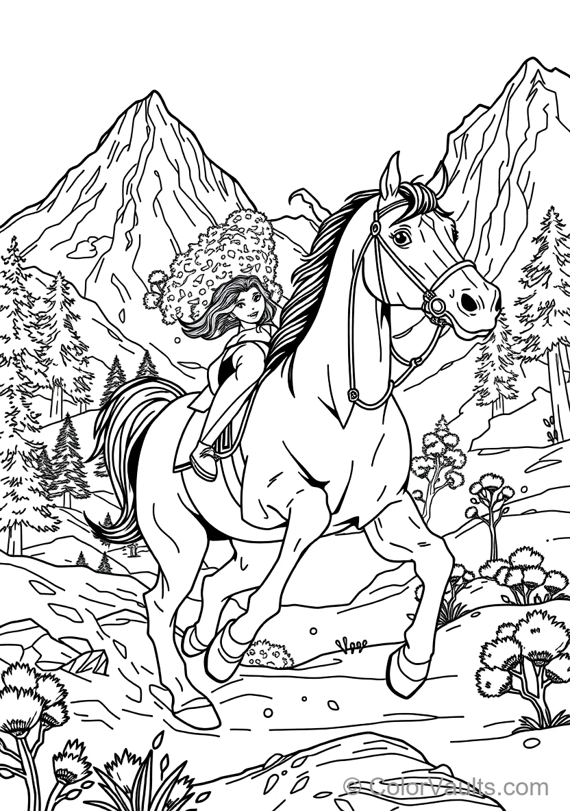 Merida Riding Her Massive Black Clydesdale Horse Angus (Scene 5)