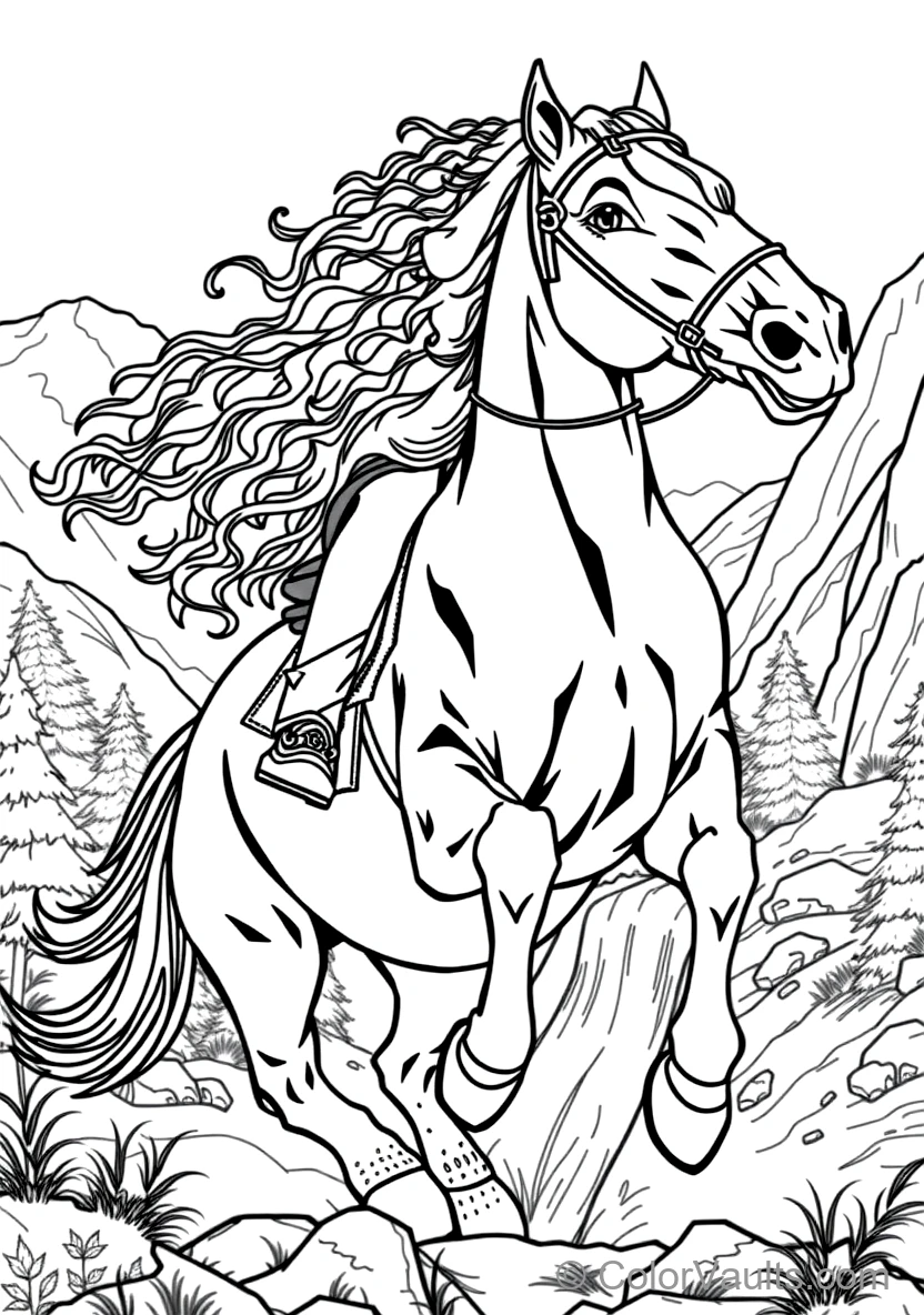 Merida Riding Her Massive Black Clydesdale Horse Angus (Scene 6)