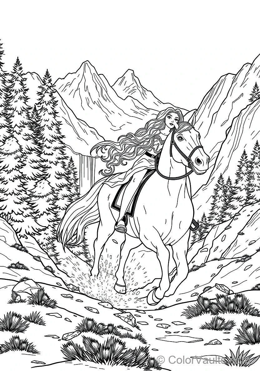 Merida Riding Her Massive Black Clydesdale Horse Angus (Scene 7)