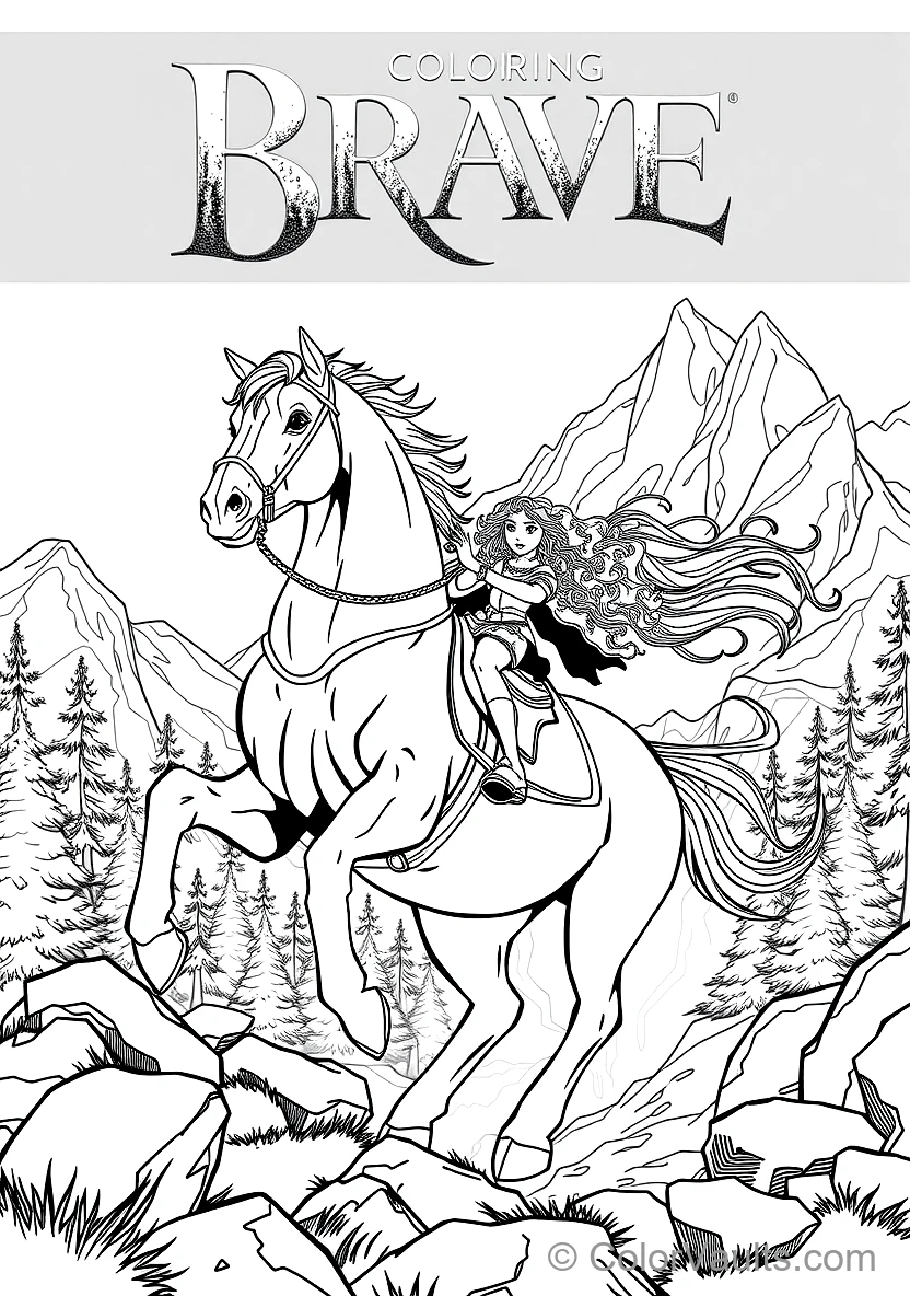 Merida Riding Her Massive Black Clydesdale Horse Angus (Scene 9)