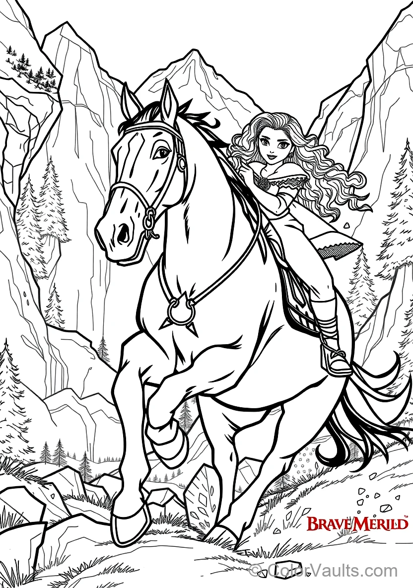 Merida Riding Her Massive Black Clydesdale Horse Angus (Scene 10)
