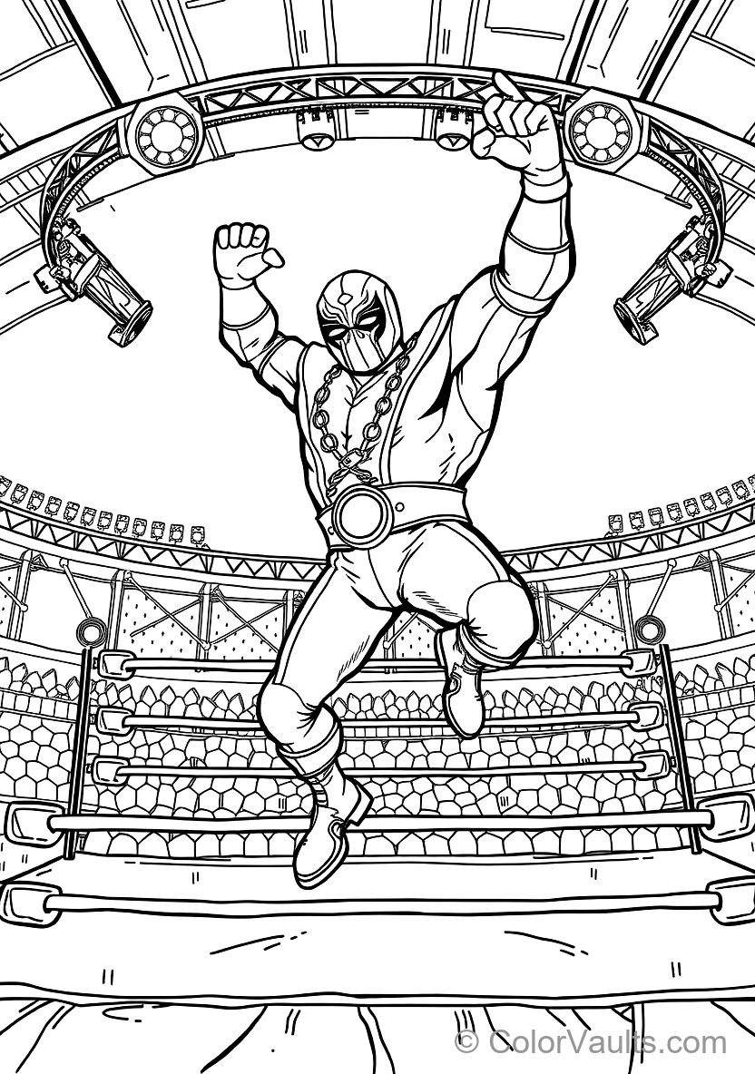 El Primo the Mighty Masked Luchador Wrestler Leaping (Scene 5)